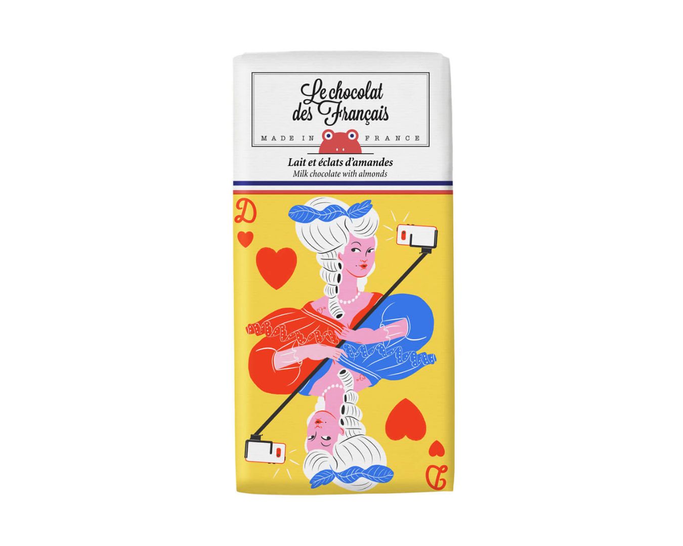 Marie Antoinette Chocolate - Le Chocolat des Français Milk Chocolate with Almonds 80g