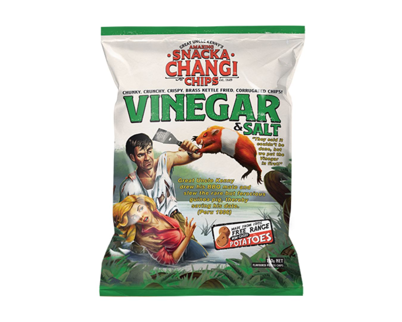 SnackaChangi Vinegar and Salt Potato Chips 150g